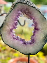 Load image into Gallery viewer, 8lb Amethyst Geode Slice on Stand
