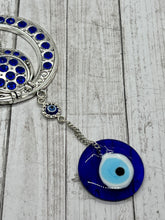 Load image into Gallery viewer, Evil Eye Owl/Moon Wall Hanging
