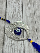 Load image into Gallery viewer, Evil Eye Heart Angel Wings Wall Hanging
