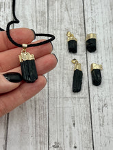Load image into Gallery viewer, Black Tourmaline Pendant (gold)
