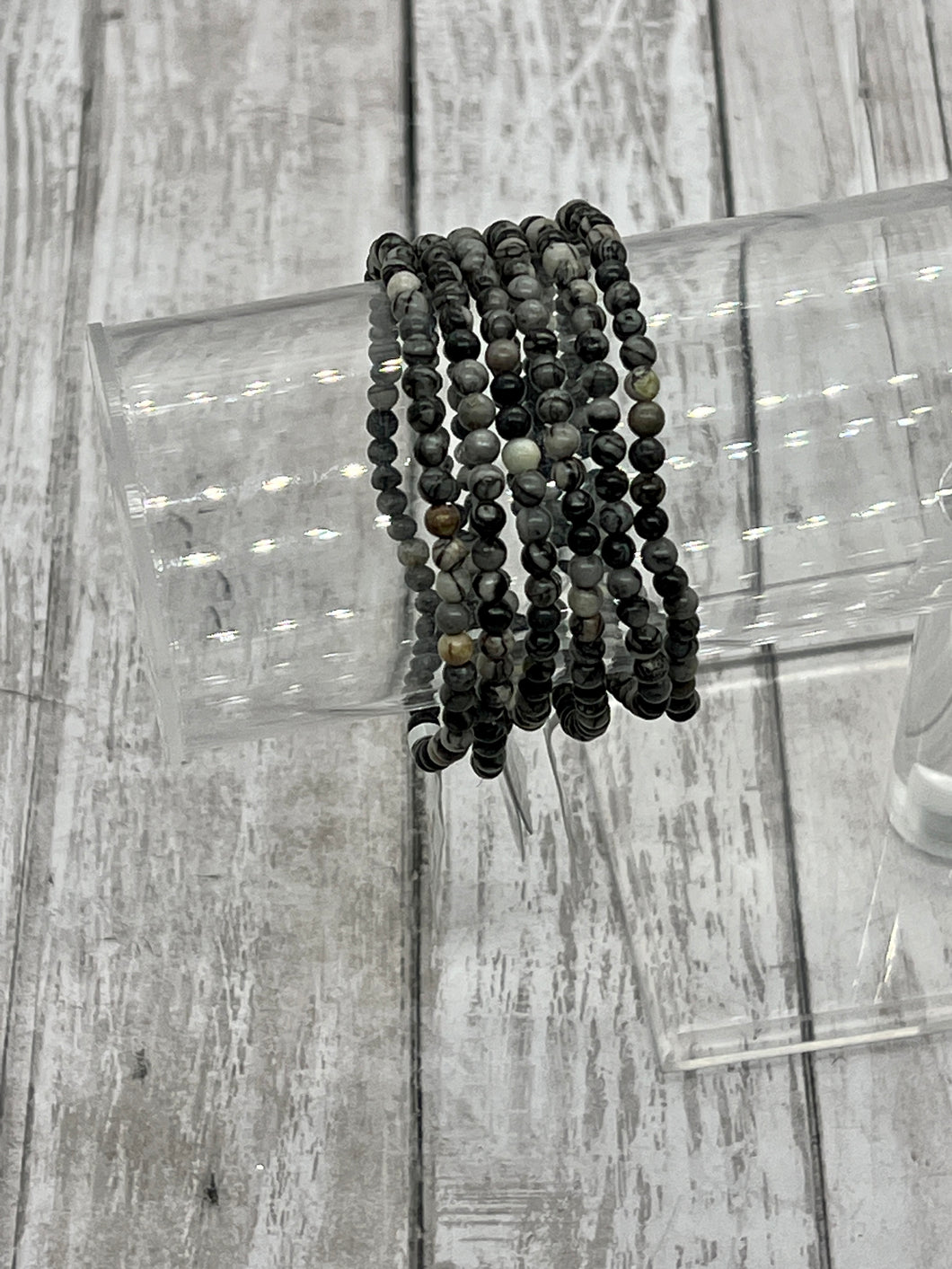 Black Silk Stone Bracelet 4mm